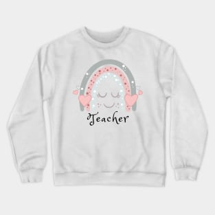 Cute Boho Teacher Rainbow Crewneck Sweatshirt